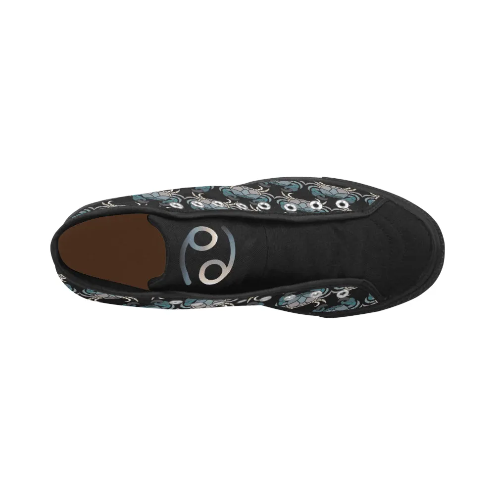 Men's Big Size Cancer Crab Zodiac Print Canvas High Top Shoes
