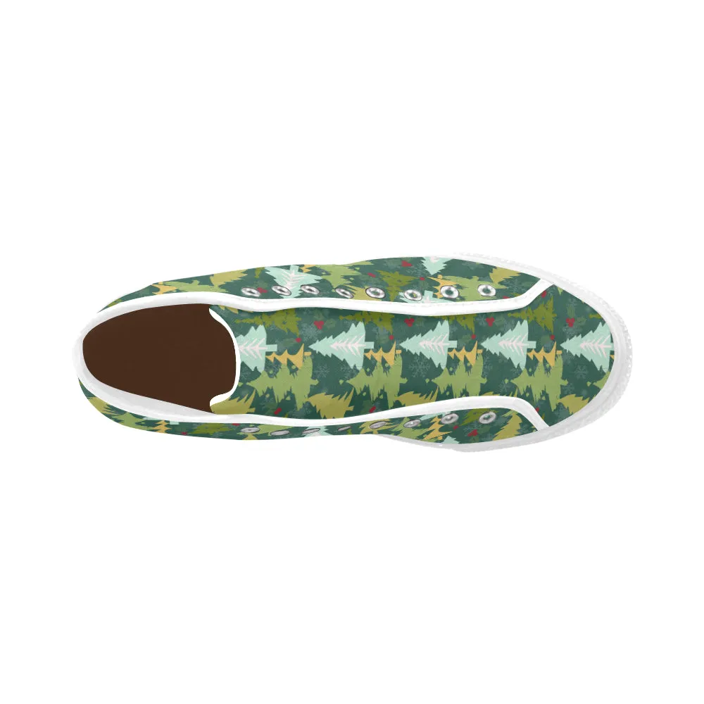 Men's Christmas Trees Print Canvas High Top Shoes