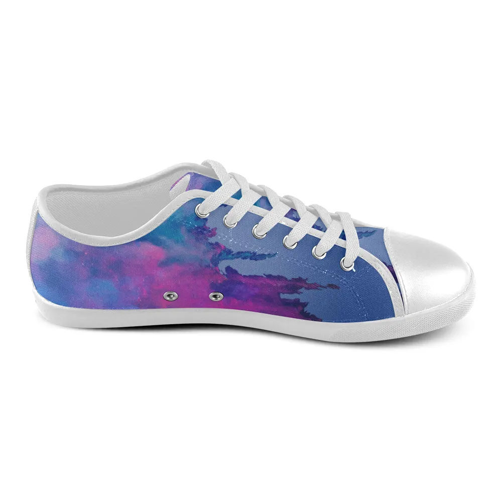 Men's Paint Splatter Print Canvas Low Top Shoes