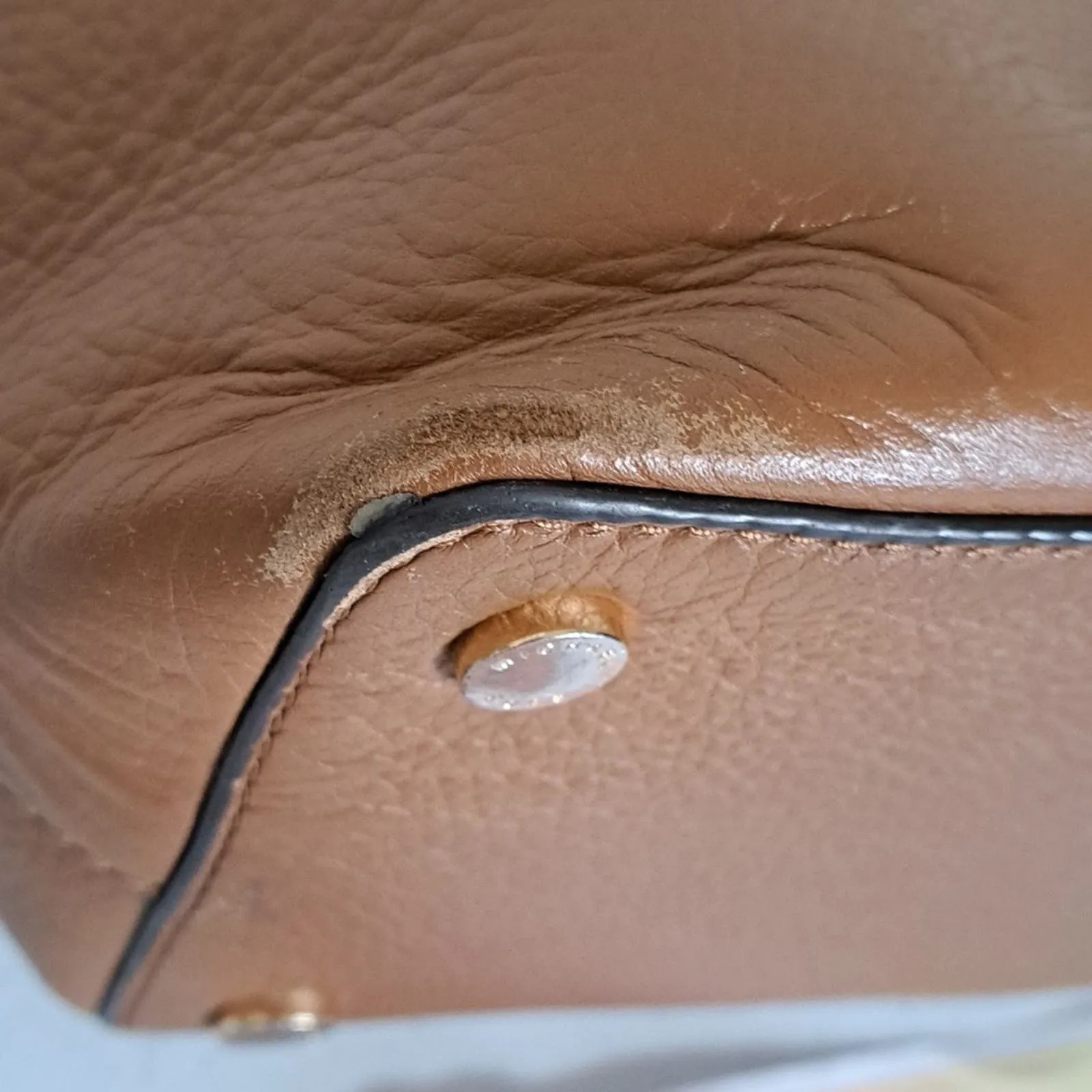 Michael Kors BEDFORD Pebble Leather Pocket Tote ACORN/GOLD