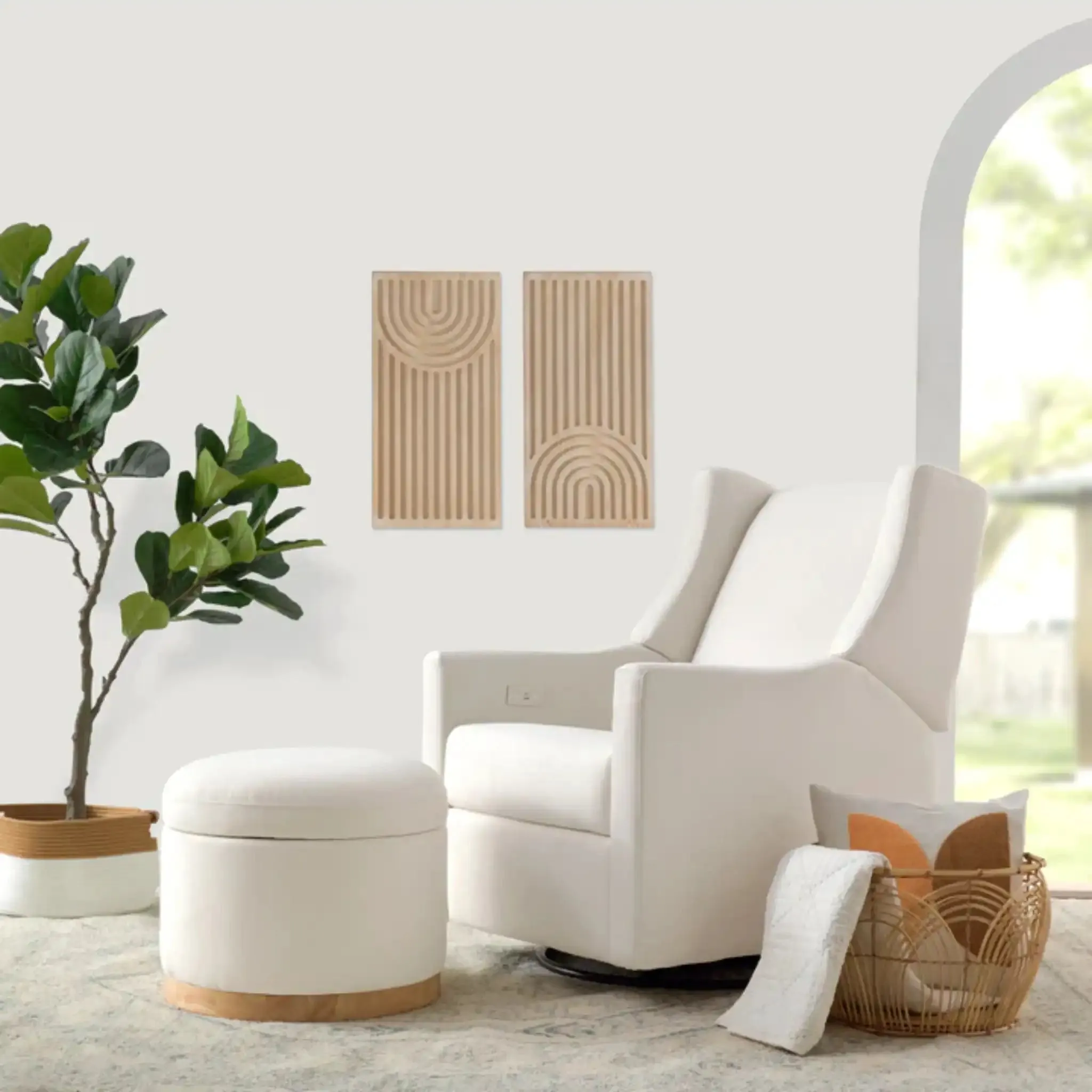 Naka Storage Ottoman | Cream Eco-Weave