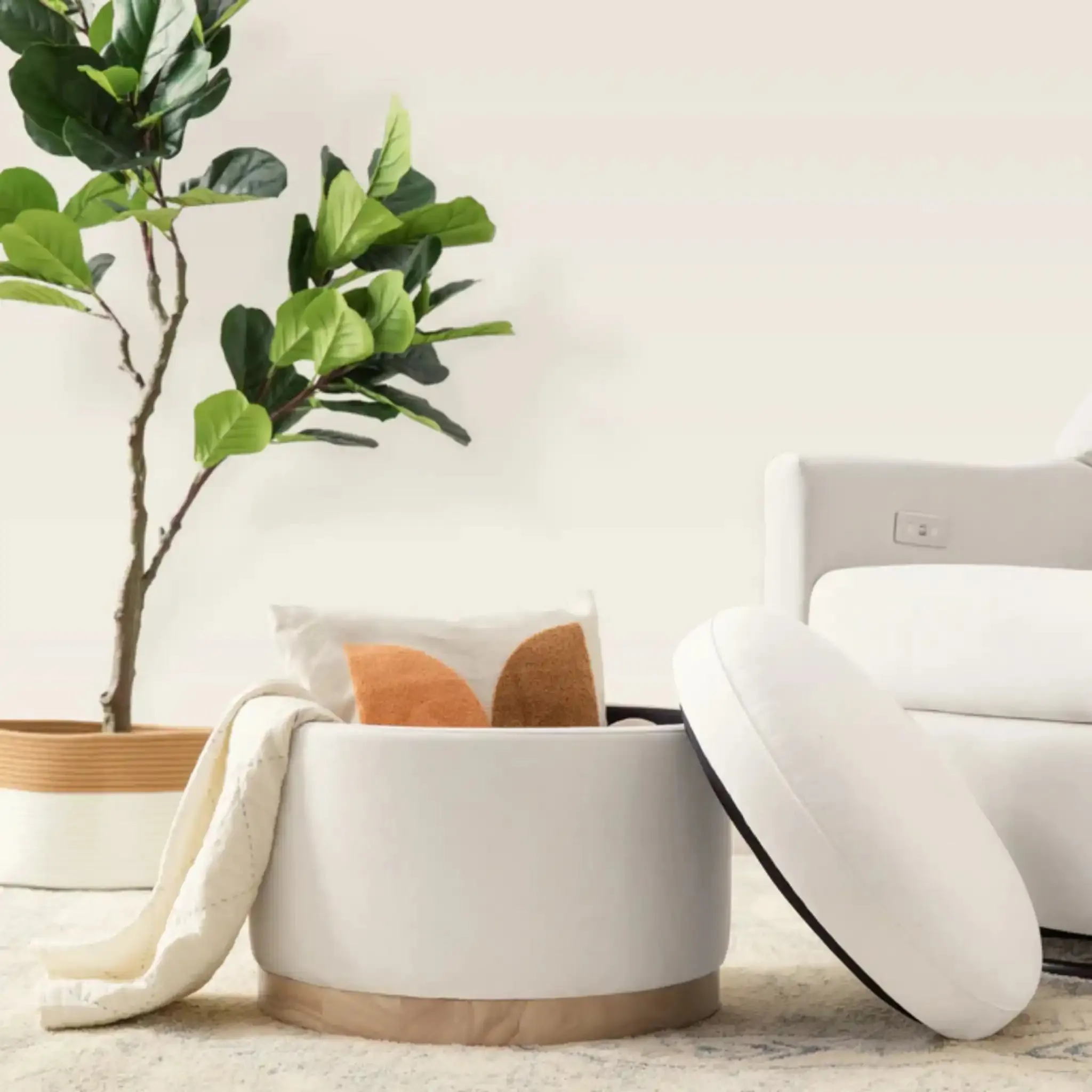 Naka Storage Ottoman | Cream Eco-Weave