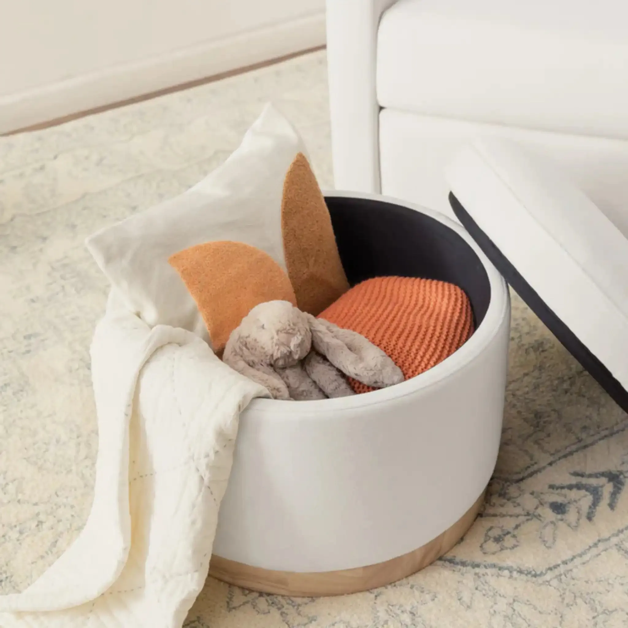 Naka Storage Ottoman | Cream Eco-Weave
