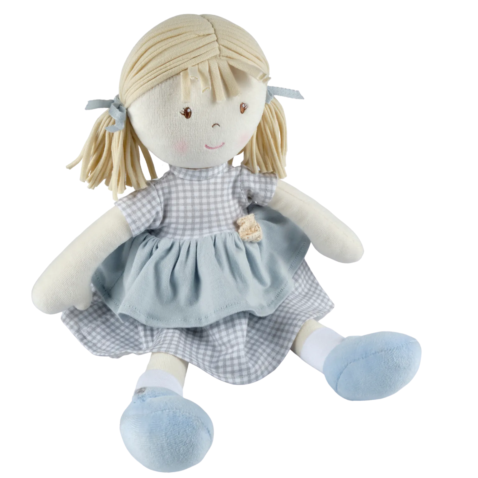 Neva - Blonde Hair With Grey Checkered Dress All Natural