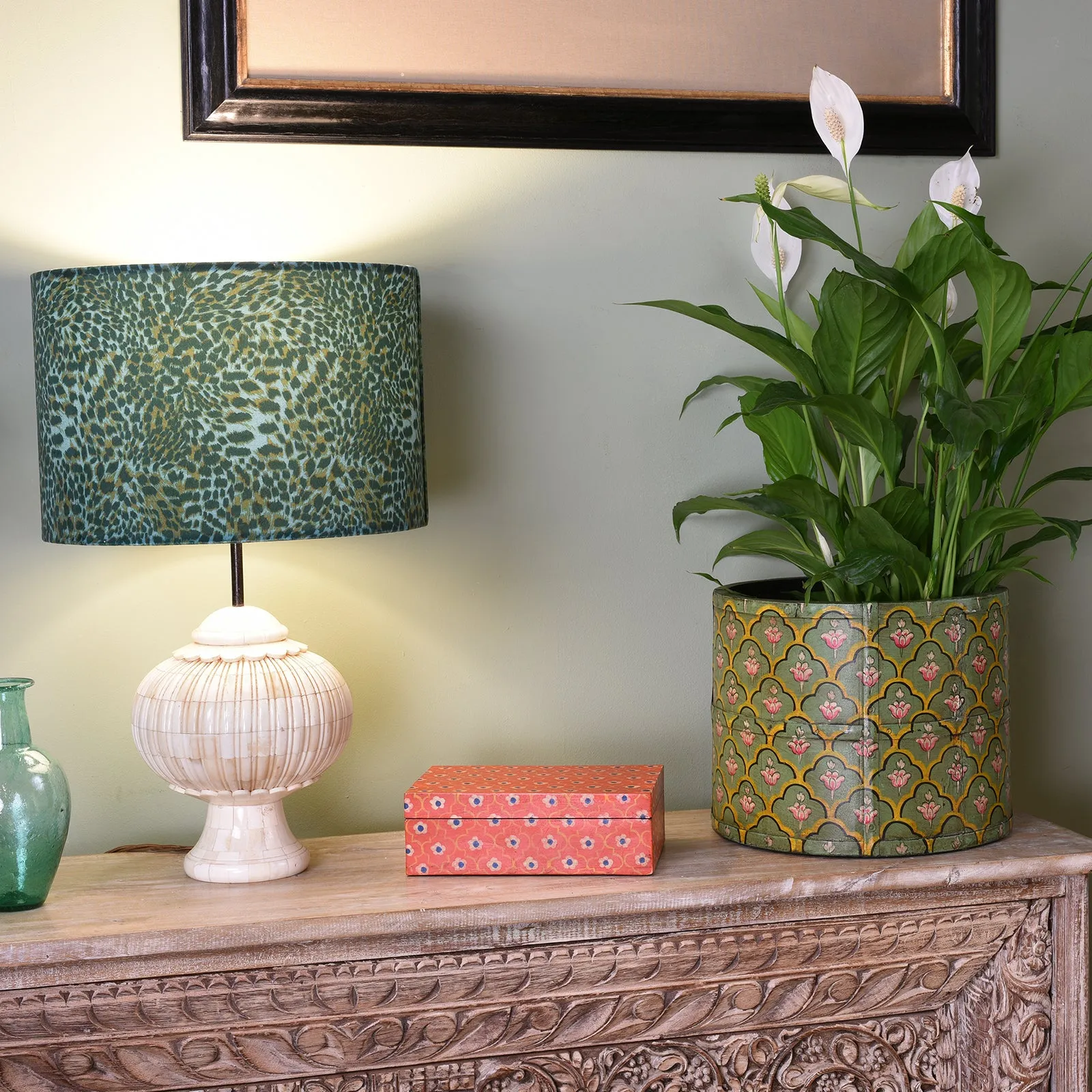 Painted Grain Measure Planter - Mughal Green