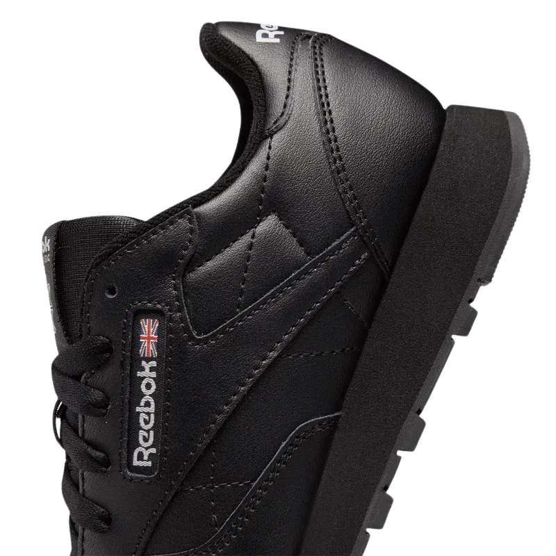 Reebok Classic Leather Shoes 'Triple Black' - Boys Grade School