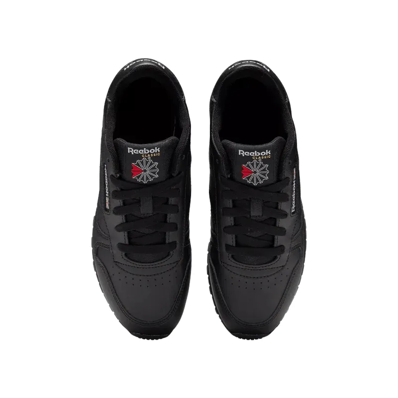 Reebok Classic Leather Shoes 'Triple Black' - Boys Grade School