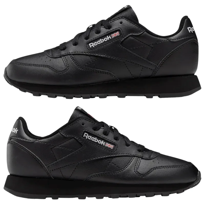 Reebok Classic Leather Shoes 'Triple Black' - Boys Grade School