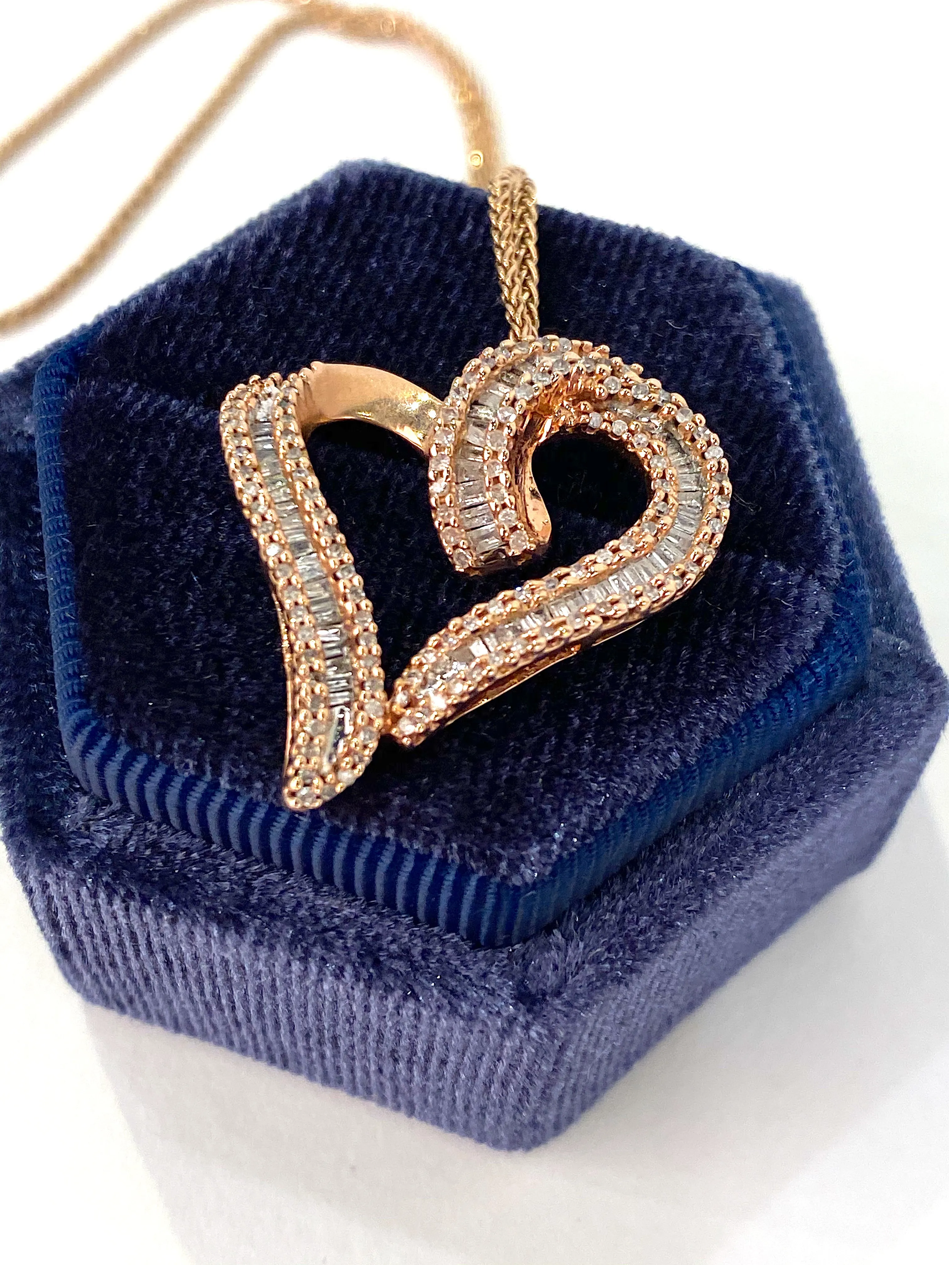 Rose Gold Diamond Heart Necklace