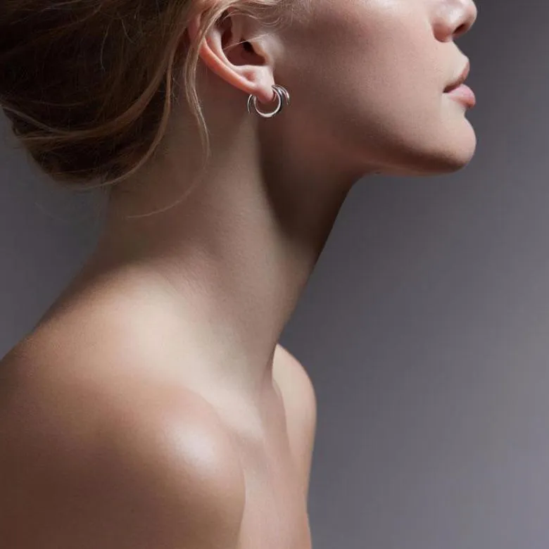Silver Quill Hoop Earrings
