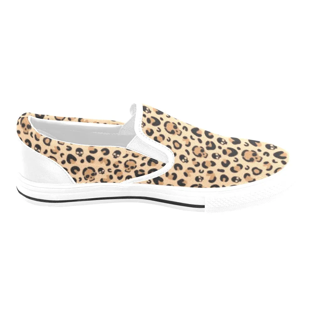 Skull Leopard Print Classic Slip-On Sneakers