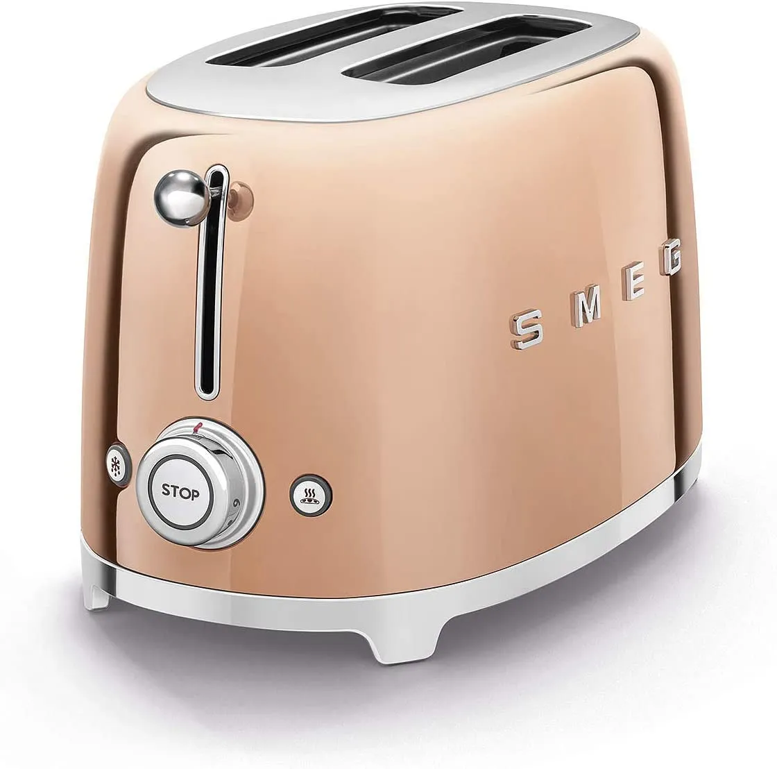 Smeg TSF01RGUK 2 Slice Toaster, Extra Wide Slots, 3 pre set options, Rose Gold