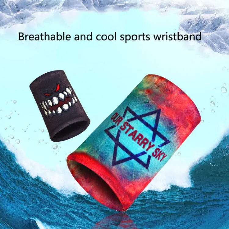 Sports Fitness Elastic Wristbands Absorbing Sweat Playing Ball Riding Wiping Sweat Cold Wristbands, Specification: S(Maple Leaf)