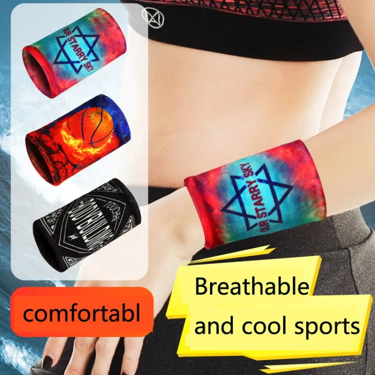 Sports Fitness Elastic Wristbands Absorbing Sweat Playing Ball Riding Wiping Sweat Cold Wristbands, Specification: S(Maple Leaf)