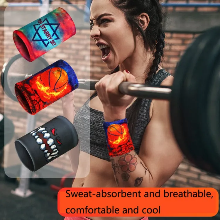 Sports Fitness Elastic Wristbands Absorbing Sweat Playing Ball Riding Wiping Sweat Cold Wristbands, Specification: S(Maple Leaf)