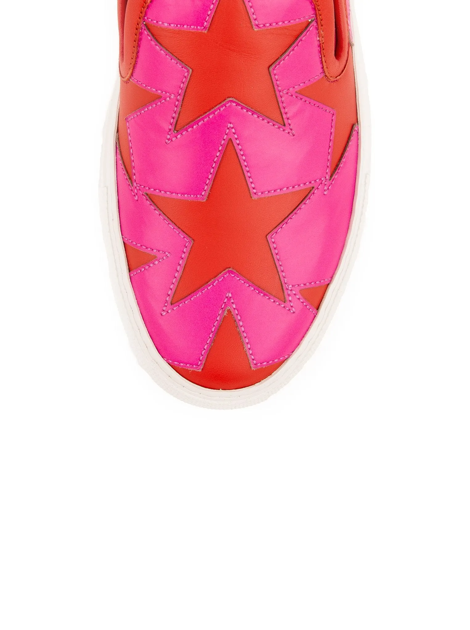 Star Embossed Slip On Sneakers - Pink / Red