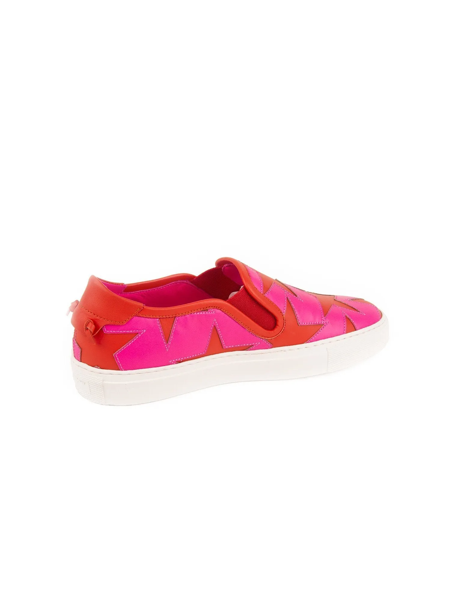 Star Embossed Slip On Sneakers - Pink / Red