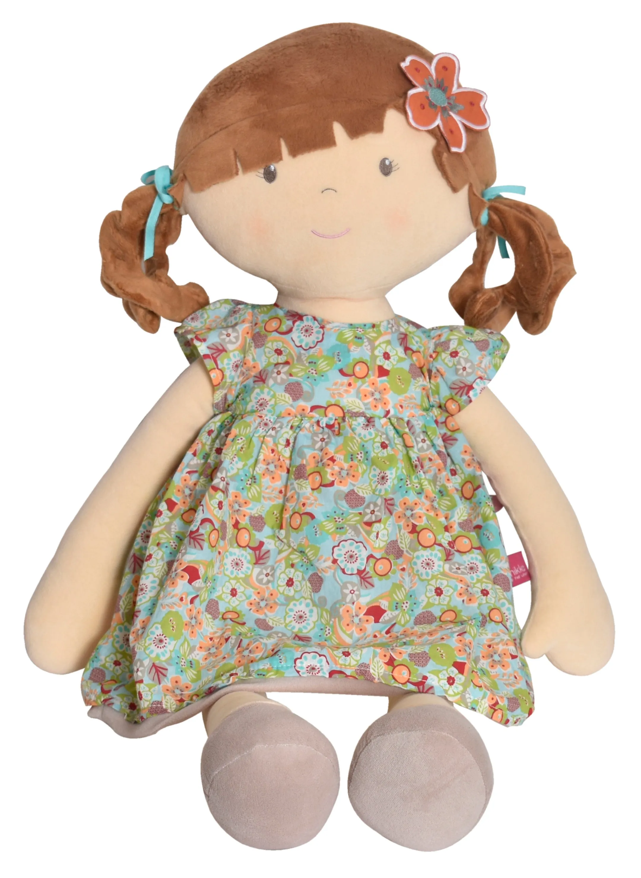 Summer X-Large Doll Brunette in Orange Flowered Dress