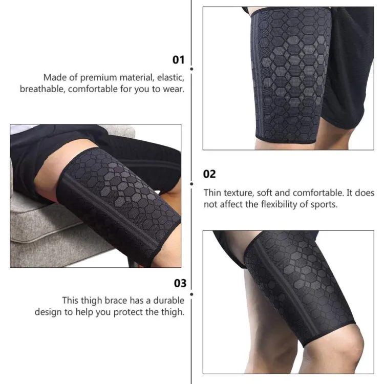 Thigh Protection Compression Bandage High Elastic Knitted Nylon Sports Protective Gear, Size: L