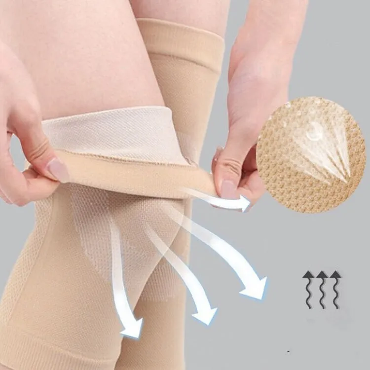 Thin Nylon Stockings Joint Warmth Sports Knee Pads, Specification: XL (Gray)