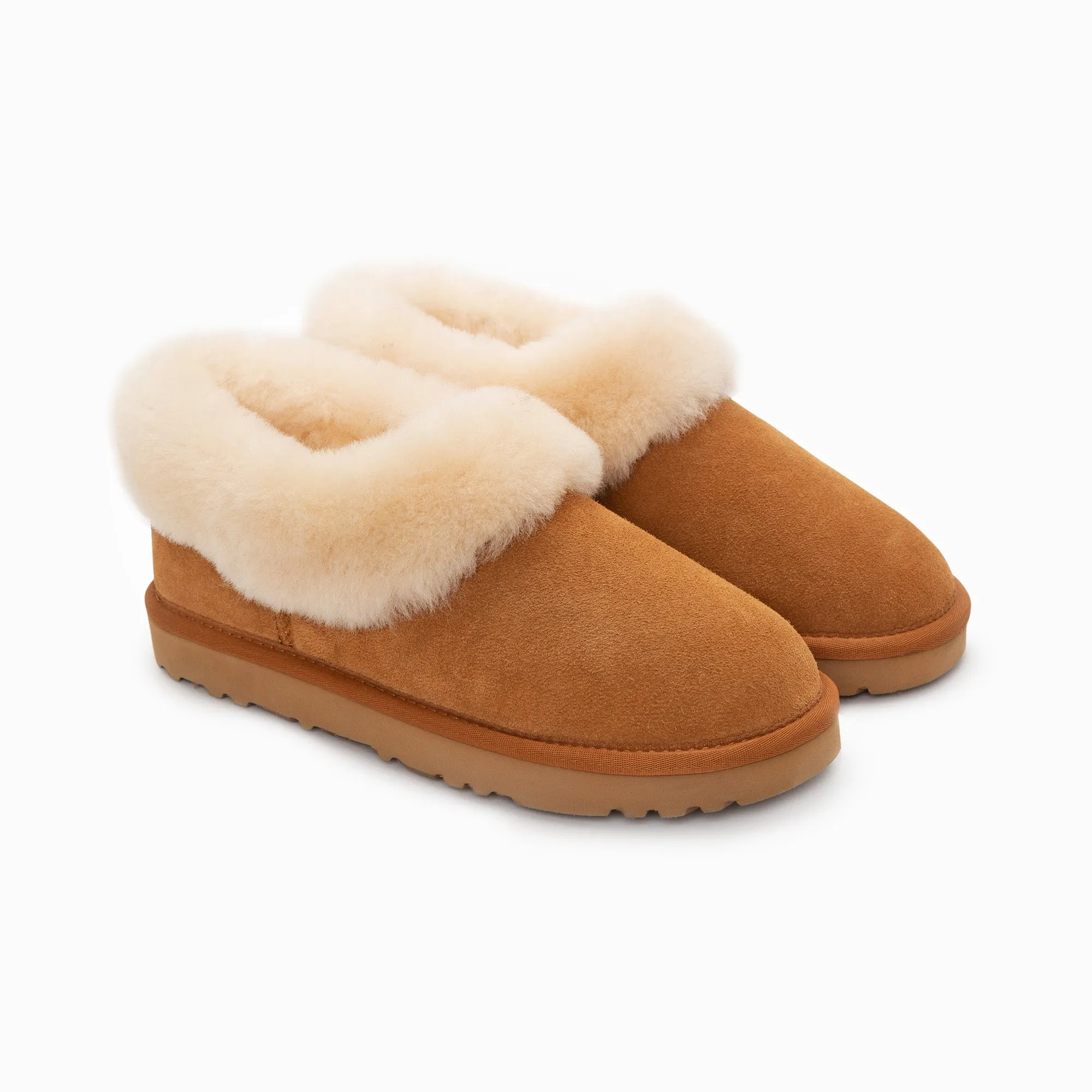 Ugg Slippers Avery Unisex Premium Sheepskin Slippers Suede (Unisex Cow Suede)