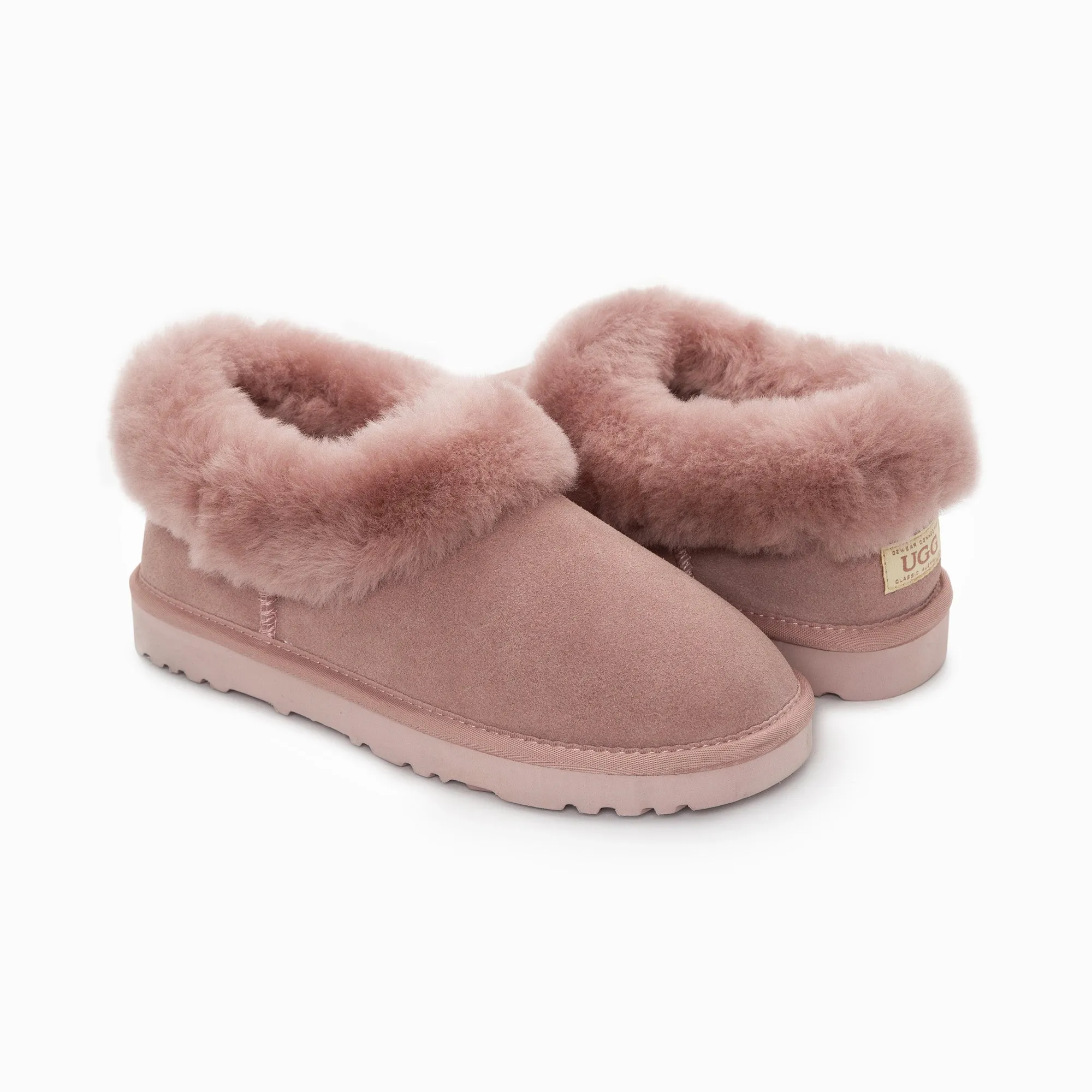 Ugg Slippers Avery Unisex Premium Sheepskin Slippers Suede (Unisex Cow Suede)