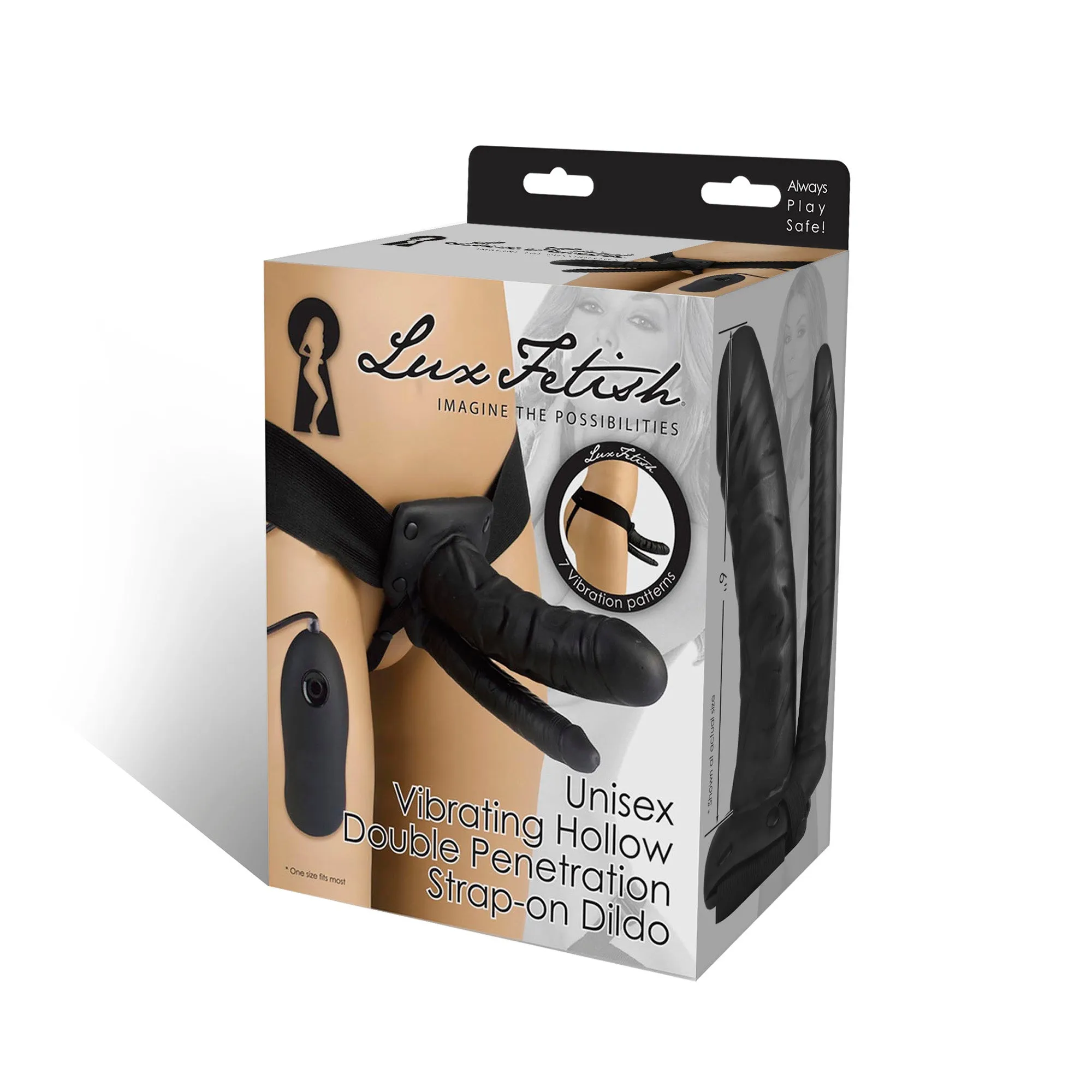 Unisex Vibrating Hollow Double Penetration Strap-On Dildo
