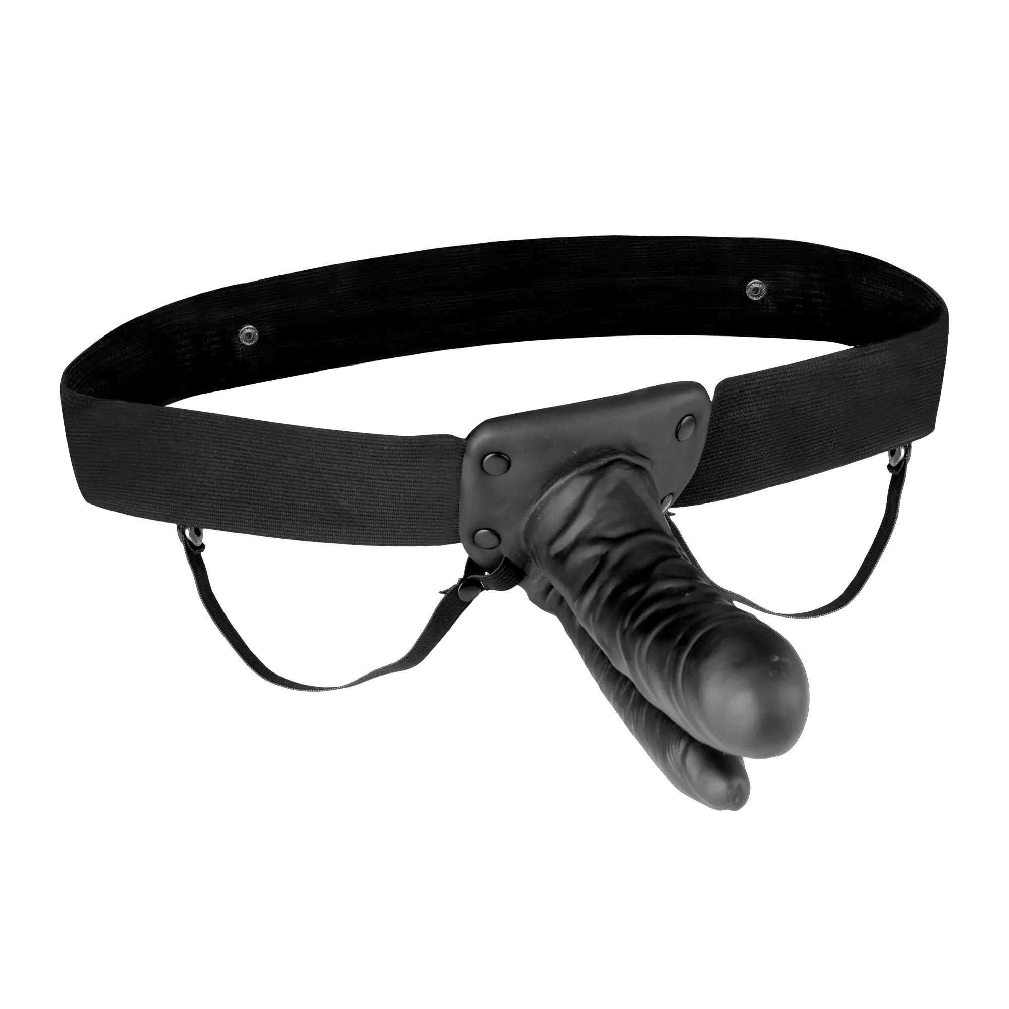 Unisex Vibrating Hollow Double Penetration Strap-On Dildo