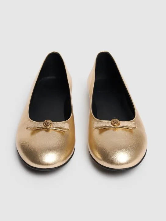 Versace   Metallic leather ballerinas w/bow 