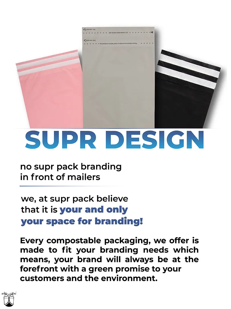 Warm Grey Custom Compostable Mailers WITH LOW MINIMUMS