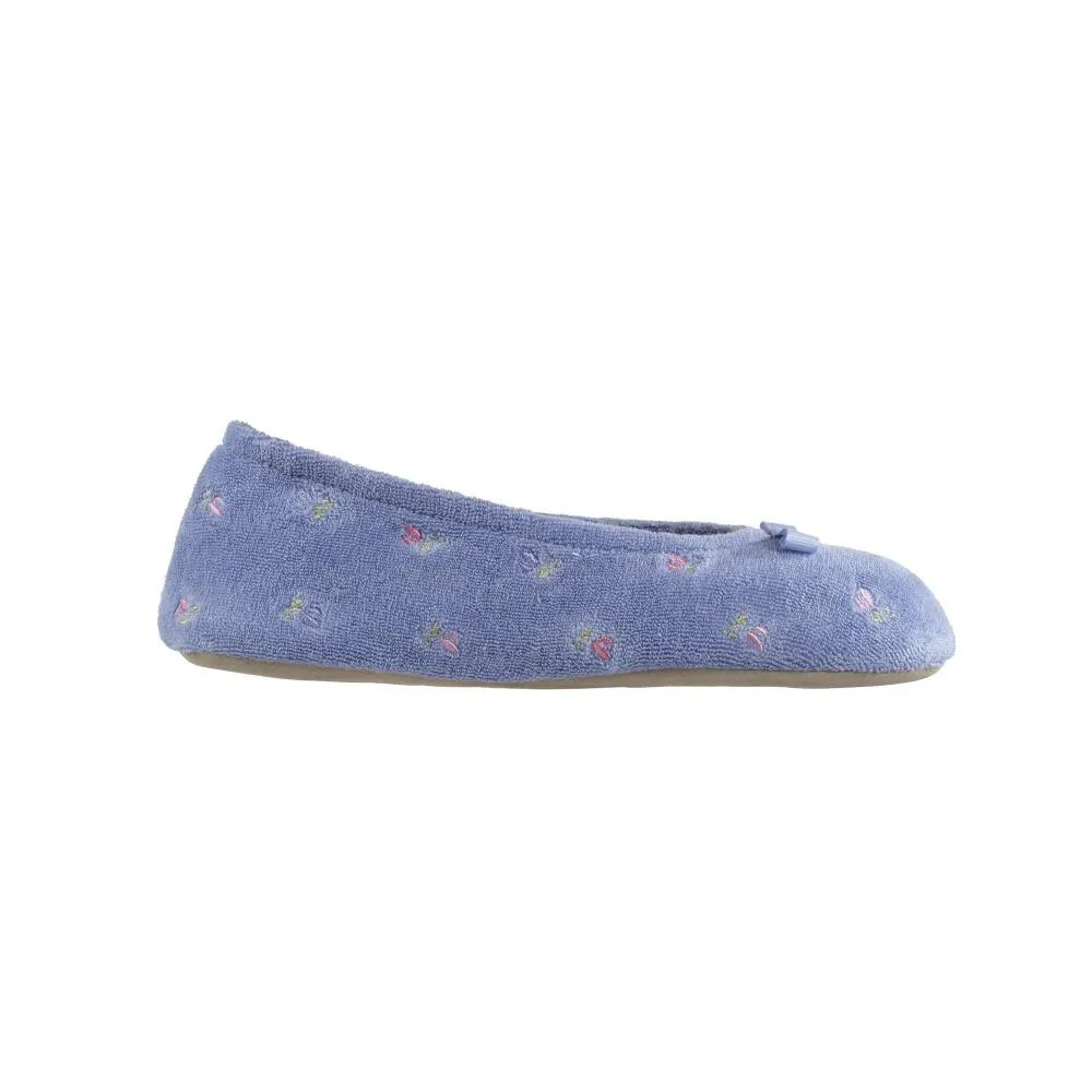 Women’s Signature Embroidered Floral Terry Ballerina Slippers